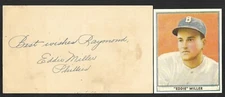 Eddie R Miller (Debut 1936) CIN PHI BOST SIGNED AUTOGRAPH AUTO 3x5 GPC INDEX COA