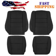 For 2008-2012 Honda Accord Driver Passenger Bottom Top Leather Seat Cover Black