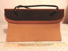 40-60s 3 tone Tan , Light and Dark Brown suede Purse