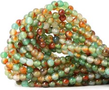 CHEAVIAN 60PCS 6mm Peacock Agate Round Loose Beads 60PCS,