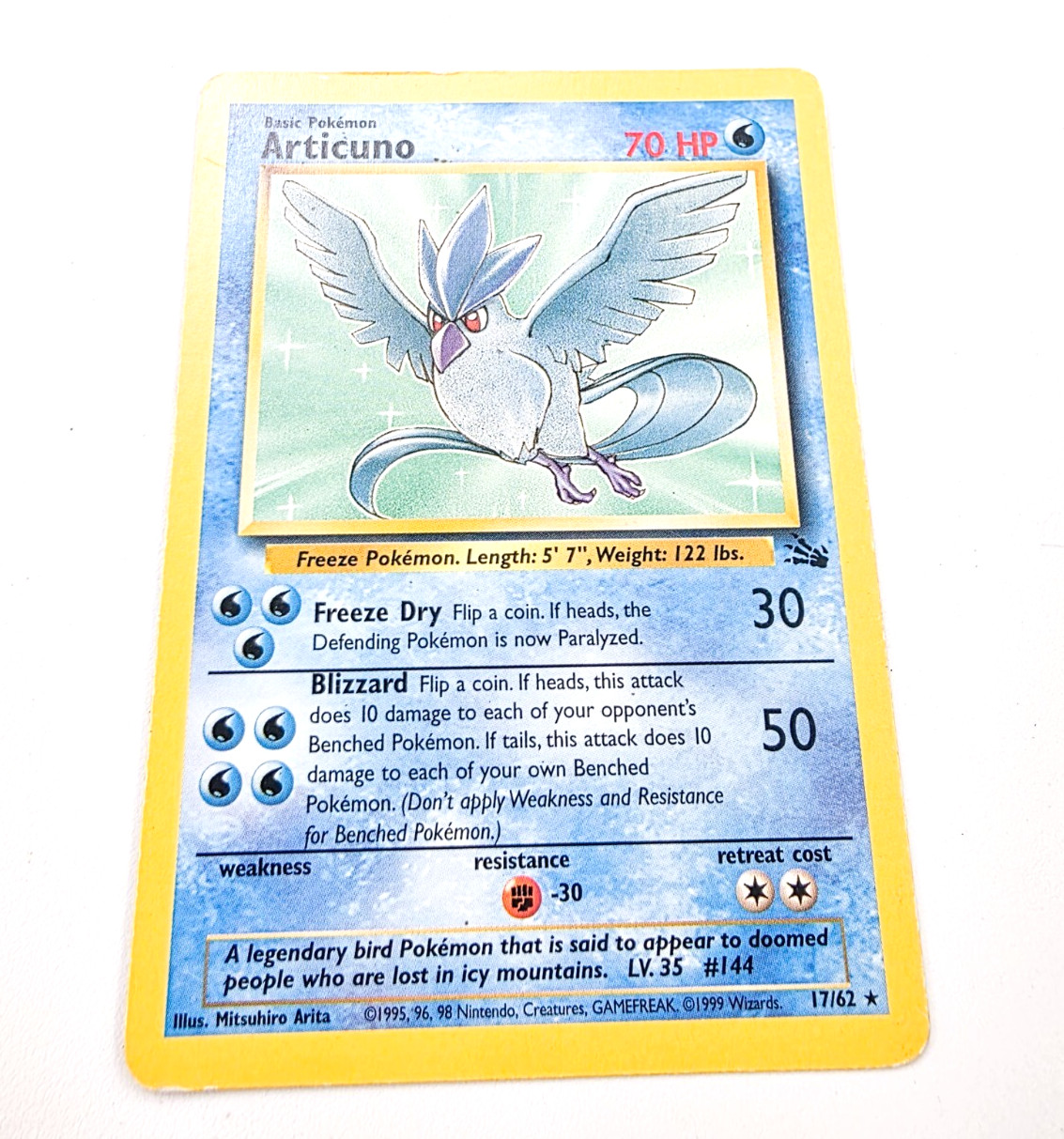 Articuno 17/62 Unlimited Non-Holo Fossil Set Pokemon Trading Card Light Play-PL