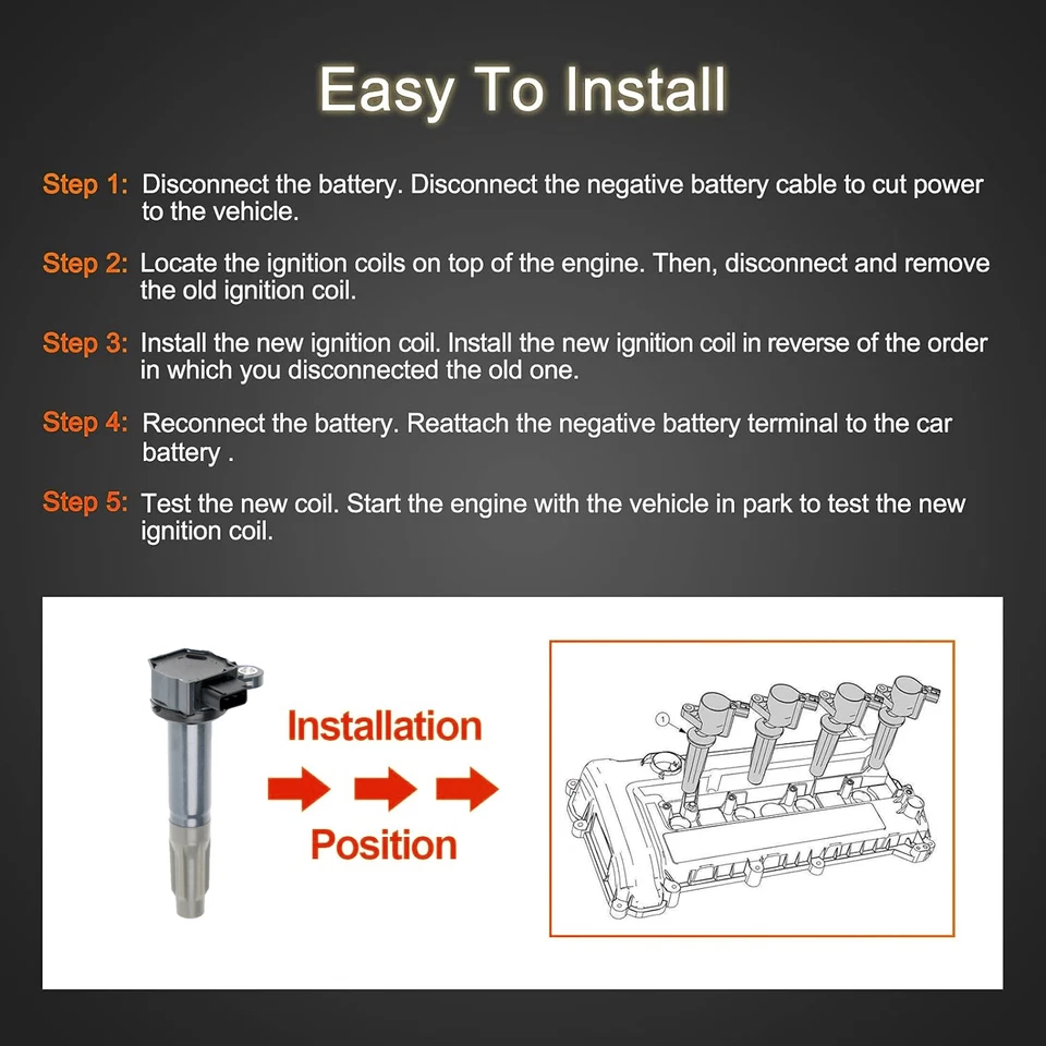 4X Ignition Coil Pack For 2010-2012 Subaru Legacy Outback 2.5L UF668 22433AA620 Foto 3 de 4