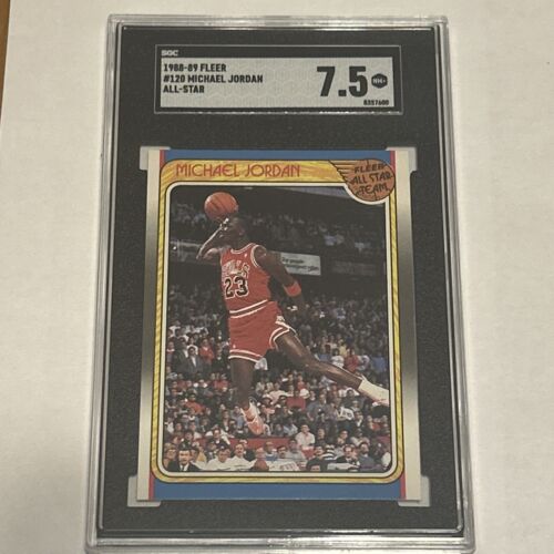 1988 Fleer #120 Michael Jordan All-Star SGC 7.5 NM+ Bulls HOF