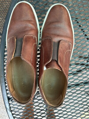 FRYE Mens Brown Gabe Gore Oxford Leather Casual Slip On  display picture 3