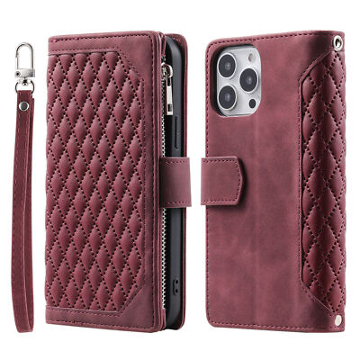 Leather Flip Case Zipper Wallet Cover For iPhone 17 Pro Max 16 15 14 13 12 11 XR