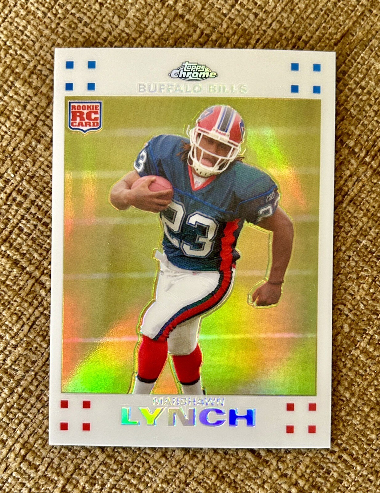 2007 Topps Chrome White Refractor /869 Rookie RC Marshawn Lynch #TC182