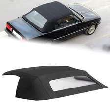 Convertible Soft Top Fits 1986 1987-1993 BMW 3-Series E30 Black Plastic Window