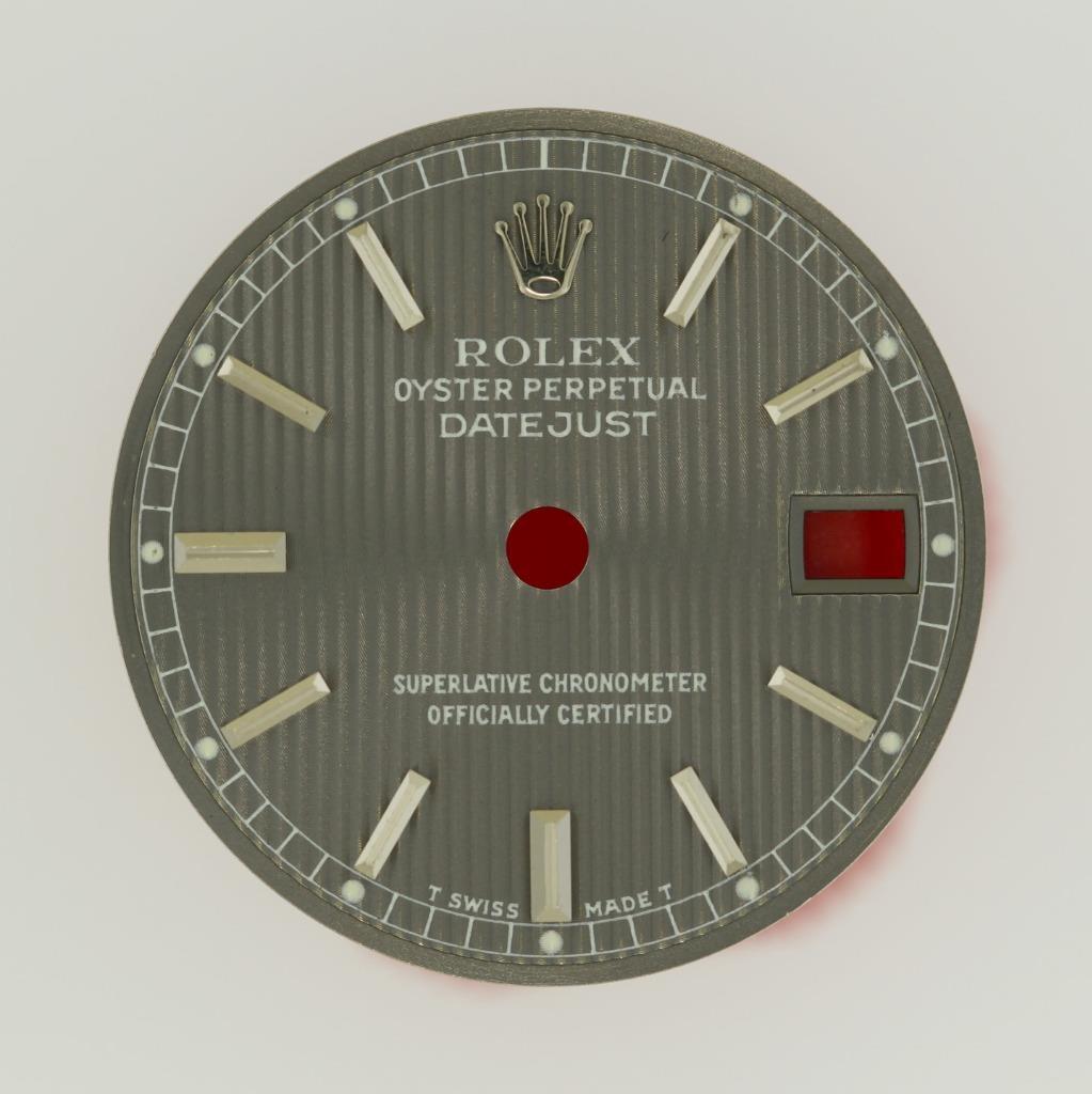 Original Rolex Lady Date 26mm 6916, 69174 Gray Tapestry Stick Dial
