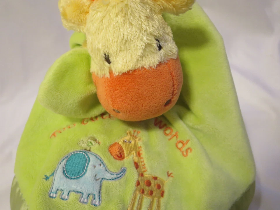 Carter's Yellow & Green Hippo Baby Security Blankie Banky with Rattle - Image 2 of 4