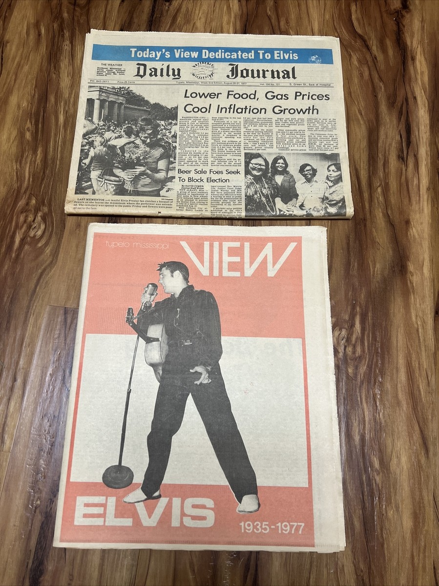 DAILY JOURNAL TUPELO MS VIEW AND NEWSPAPER AUG 20/21 1977 ELVIS 