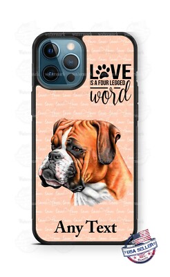 Boxer Dog Side face Pet Love Word Personalized Phone Case Cover fits iPhone 