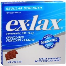 Ex Lax Chocolate Pieces Regular Strength 24 ct ^^