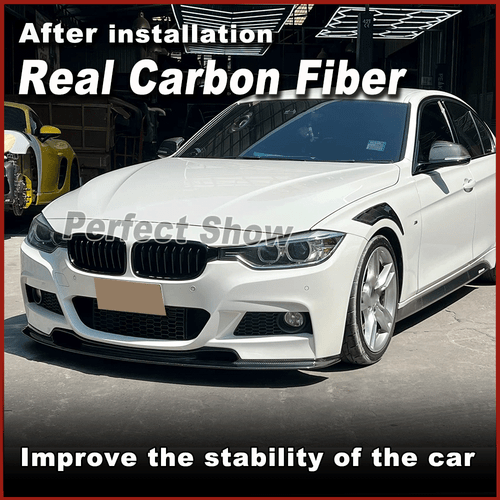For BMW 3Series F30 F31 320i M Sport 12-18 Carbon Fiber Front Bumper Lip Spoiler - Bild 2 von 11