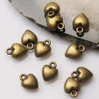25pcs 7mm antiqued bronze color solid heart design charms  EF3449