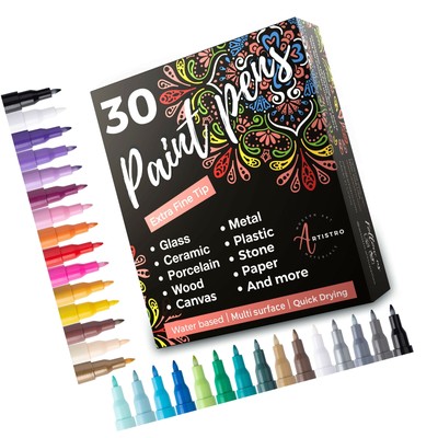 Acrylic Paint Pens for Rock, Stone, Ceramic, Glass, Mugs, Wood, Metal, Fabric...