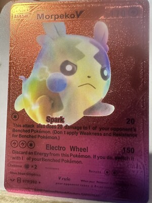 Pokemon Morpeko V Pokemon HP170 Multi Color Foil 🔥Fan Art 🔥Card
