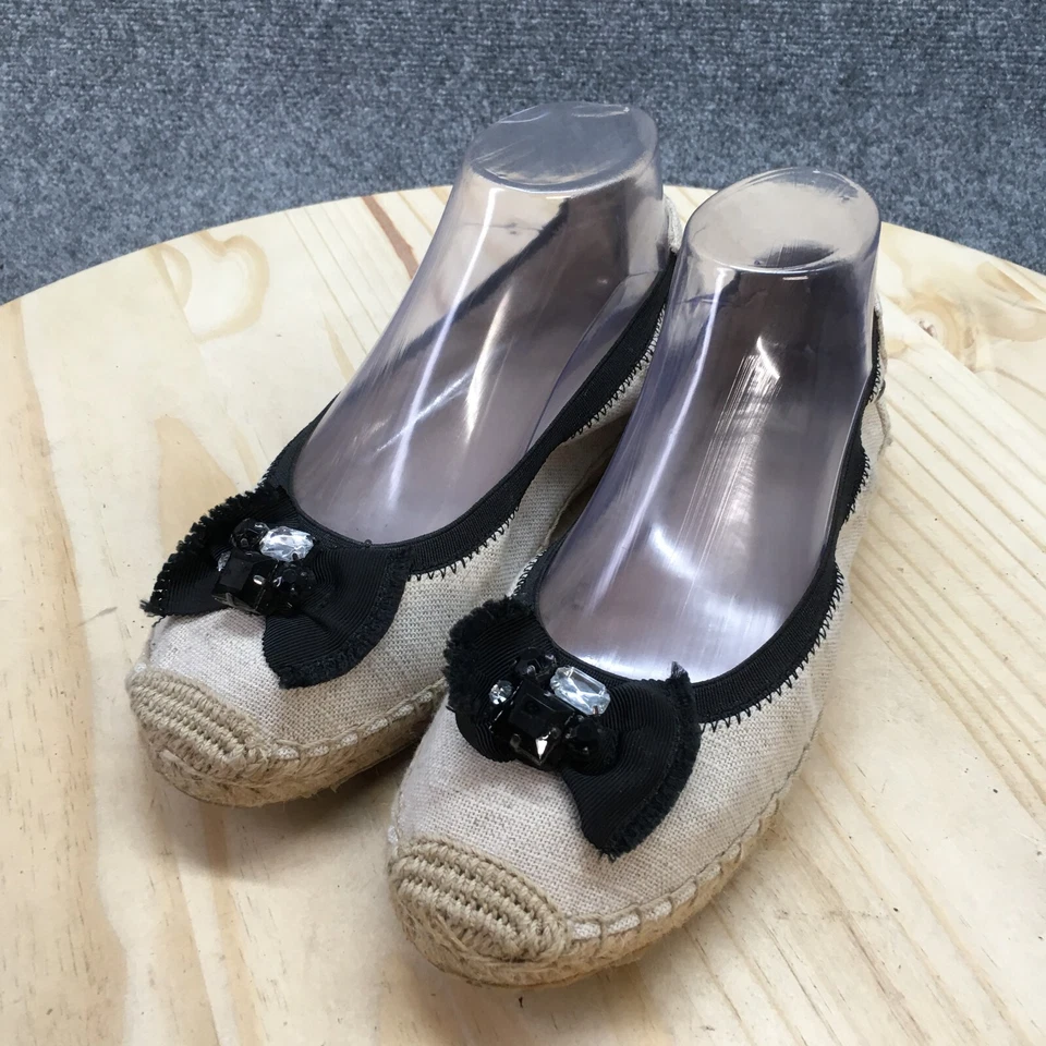 Zapatos Simply Vera Vera Wang para mujer 8,5 M alpargata de ballet lazo crema sin cordones Foto 3 de 4