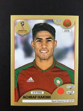 Achraf Hakimi Rookie RC Sticker Panini World Cup 2018 Swiss Gold Edition #160