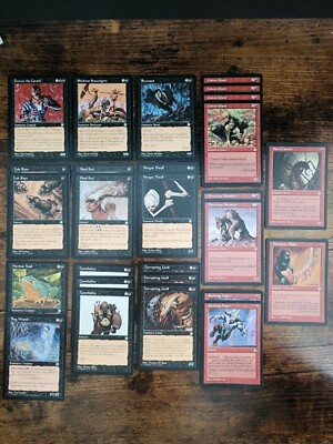 Vintage MTG  Stronghold  Deck Black Red NM+  25 cards  1998 Magic  Lab Rats