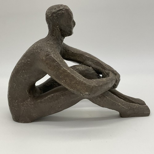 Statute of man clasping his knees 7 inches tall 9 in deep - Picture 13 of 13