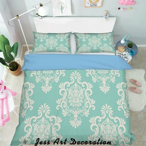 3D-Floral-Green-Quilt-Cover-Duvet-Cover-Comforter-Cover-Pillow-Case-326