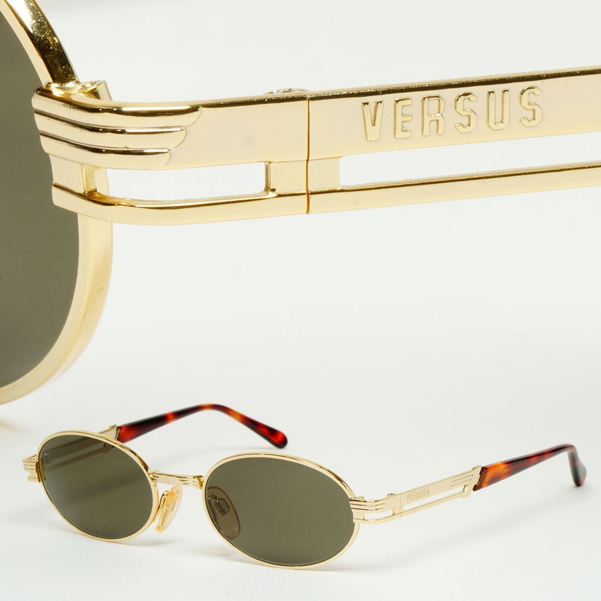 GIANNI VERSACE ゴールドオーバルサングラス メドゥーサ デコ オーバル サングラス ハバナ,ゴールド | VERSACE JP