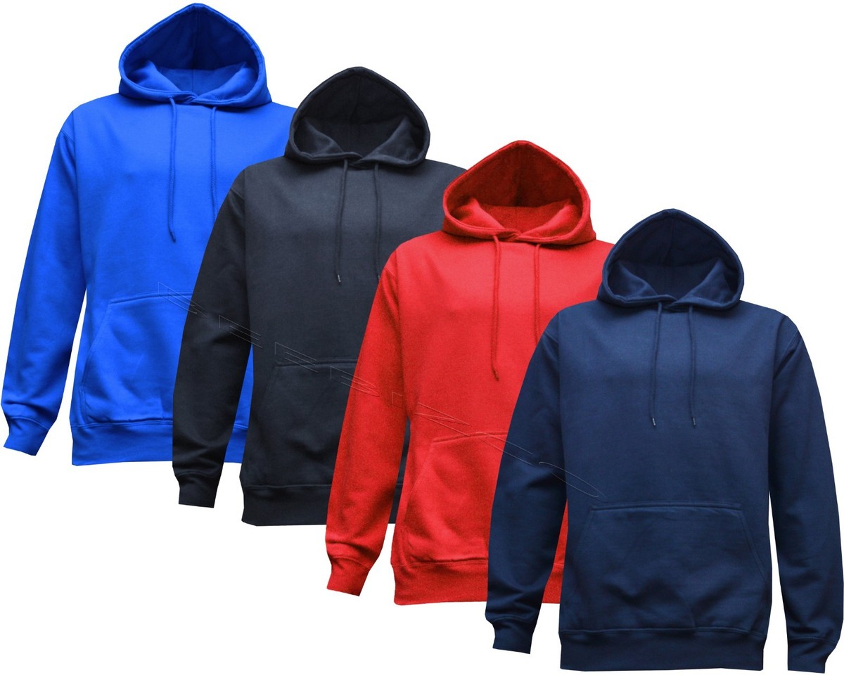 Mens/Women Plain Hooded Hoodie Fleece Top Jumper Work Wear 