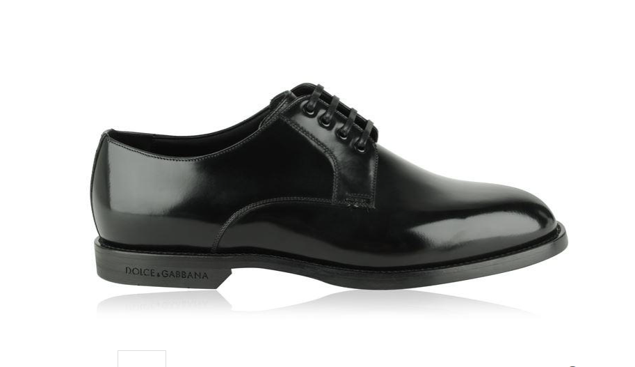 SAOLA SCARPE DERBY UOMO DOLCE & GABBANA SUOLA RUB PELLE NERA UK 8 EU42 PREZZO AL PUBBLICO £ 525