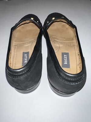 Preowned Nice Bally Black Suede Horse Bit Shoes - Narrow 8 Mens