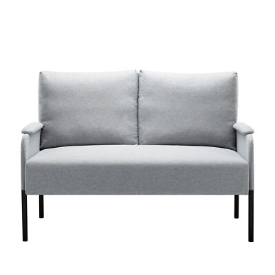 Modern Sofa Metal Frame Loveseat Couch 2 Seater Sleeper Bed Upholstered Cushion