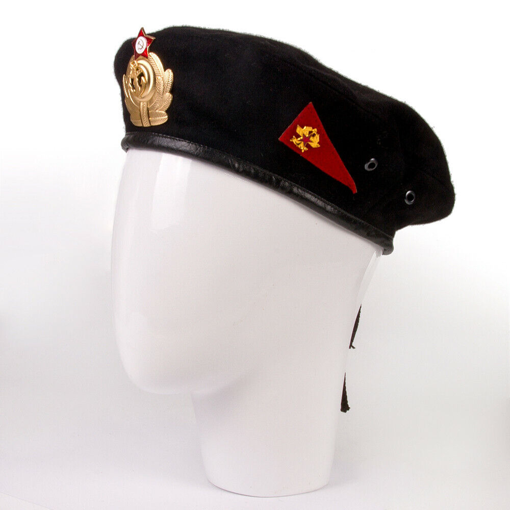 Black Military Beret Hat size 59-60 Russian Navy Soldier Cap