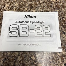 Nikon Autofocus Speedlight SB-22 Camera Flash Instruction Manual In English