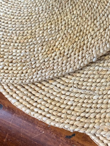 SET OF FOUR MID CENTURY VINTAGE 11.5" ROUND RAFFIA STRAW RETRO TABLE PLACE MATS - Picture 4 of 5