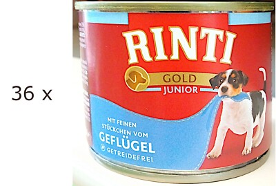 36 x 185 g RINTI Gold Junior (  7,80/kg) mit feinen Stückchen vom Geflügel