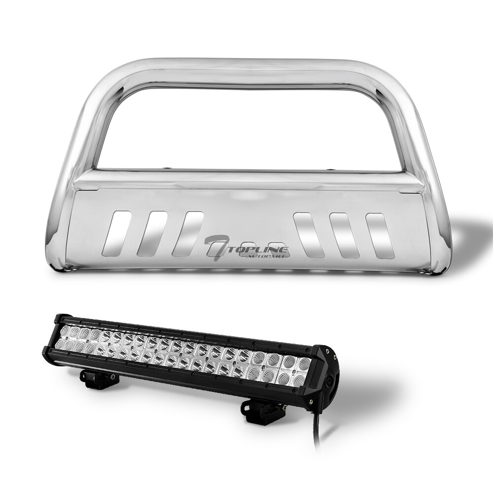 Topline For 2007-2014 FJ Cruiser Stainless Bull Guard w/120W CREE LED Light Bar