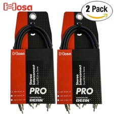 2-PACK Hosa HRR-003X2 3FT Pro Stereo Interconnect Rean RCA Male to Same Cable