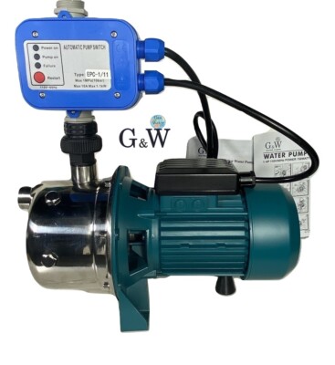 Water Jet Pump with Smart Pressure Controller (no tank needed) 1 HP 110V