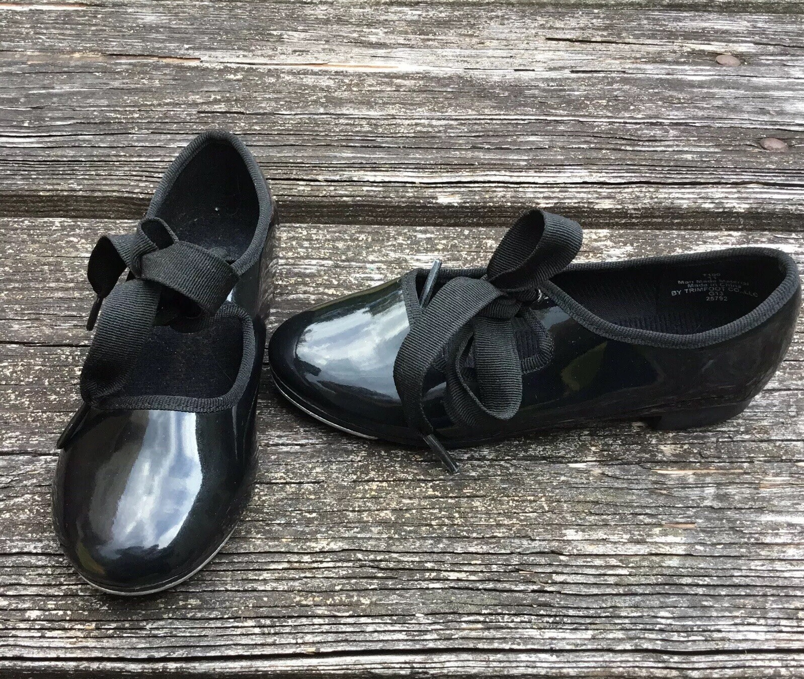 Trimfoot Girls Tap Dance Black Patent Shoes Size 11 C… Gem