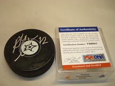Alex Chiasson Signed Dallas Stars Hockey Puck Autographed PSA/DNA COA 1B