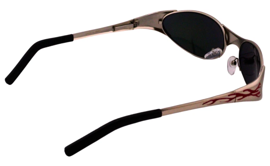 GAFAS DE SOL - Envolventes Deportivas Rojo Llama Negro Orejas Carbón Lente Espejo Foto 3 de 4