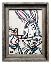 CORBELLIC EXPRESSIONISM 14X11 BUGS BUNNY ABSTRACT FRAMED ART MODERN HOME