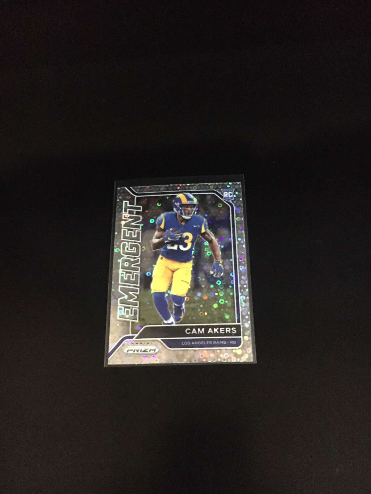 2020 Panini Prizm Cam Akers No Huddle Emergent Rookie Disco Prizm Card #6 Rams