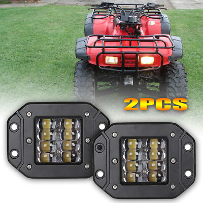 For 1994-2000 Honda FourTrax 300 LED Headlight Pods Spot Beam Flush Mount 5'' B1