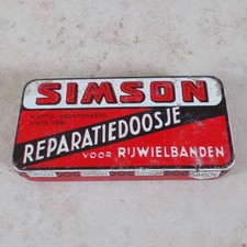 Ancienne Boite Réparation Vulcanisation vélo Simson Repair Kit rouge vintage #1b
