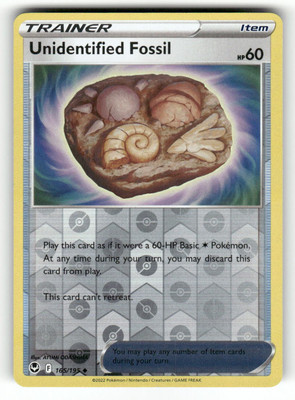 Unidentified Fossil #165/195 Reverse Holo 2022 Pokemon Silver Tempest LP