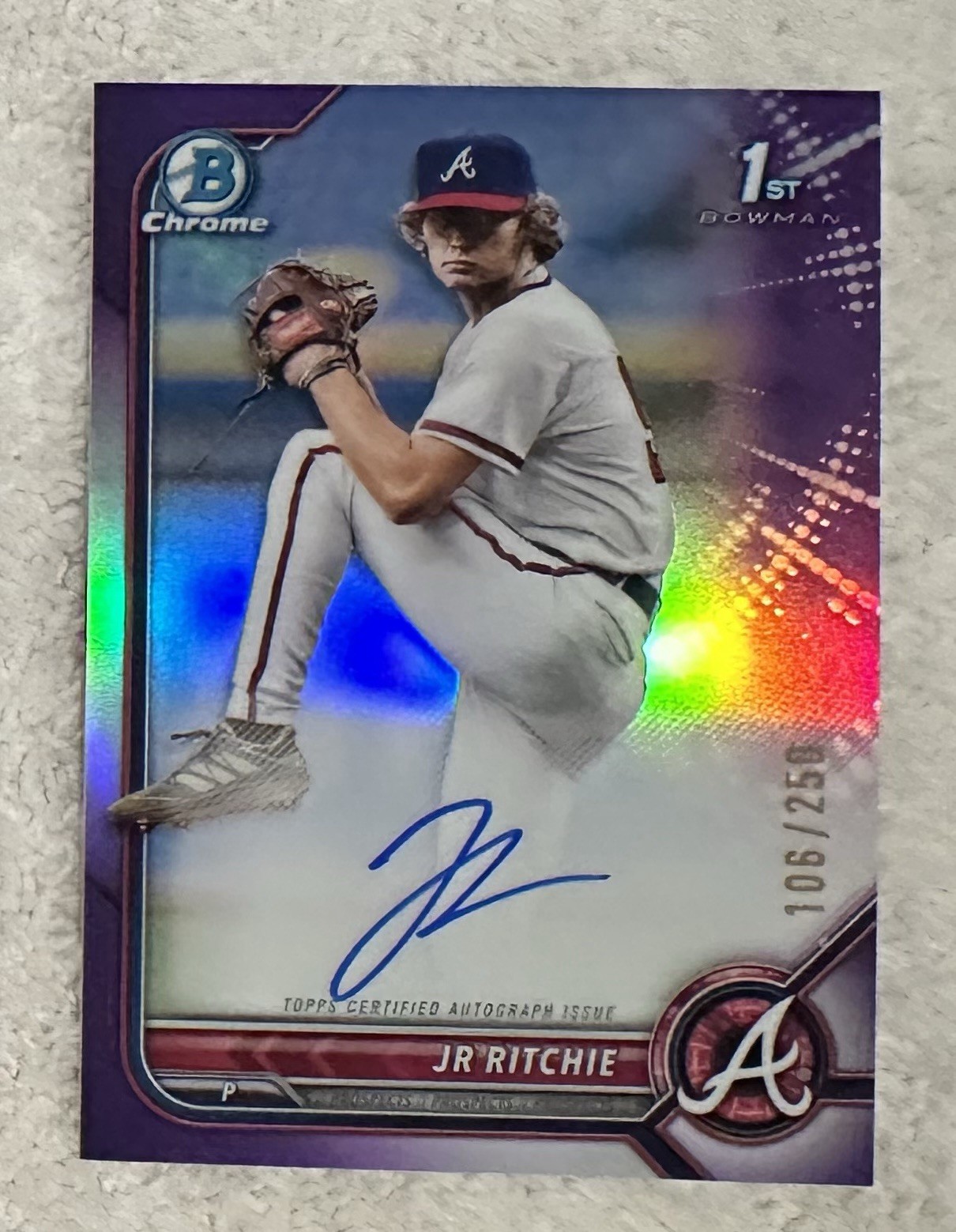 2022 Bowman Chrome Draft 1st Bowman JR Ritchie Purple Ref Auto /250 #CDA-JR