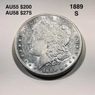 1889-S Morgan Dollar AU++ Amazing Luster Blast White MS Feathers On Eagle