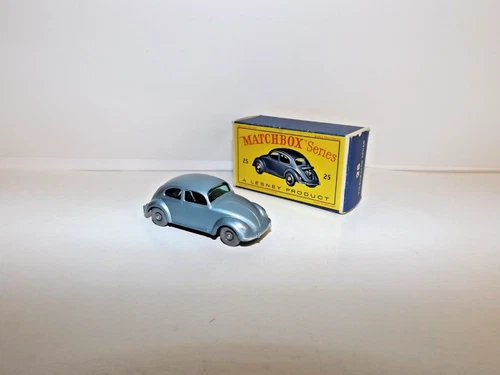 MATCHBOX REGULAR WHEEL NO. 25-B VOLKSWAGEN 1200 BETTLE RARE FINE GPW MIB