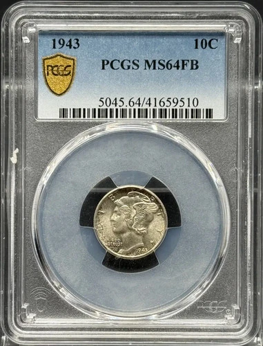 1943 Mercury Dime PCGS MS-64 FB
