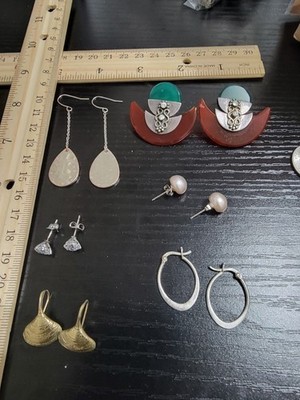 Konvolut 6 Sterling Silber Ohrringe verschiedene Stile 33 Gramm